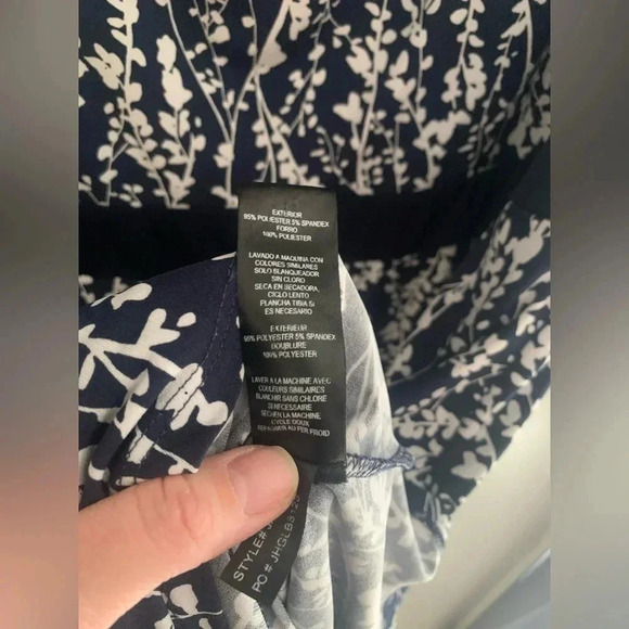 Woman’s Jessica Howard Vintage Navy &White Floral MIDI Stretch Jersey Plus Dress - Picture 7 of 12